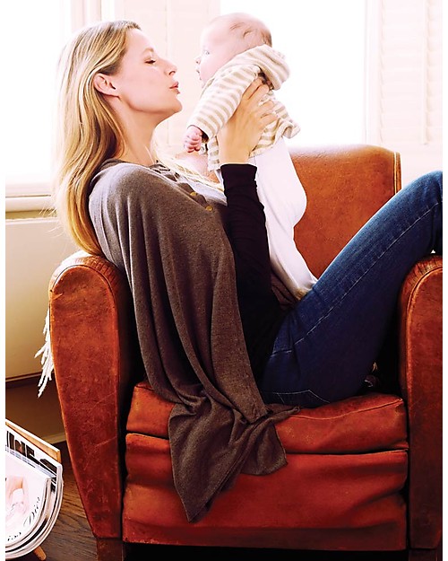 Seraphine Madison - Mantella da Allattamento Marrone - Bambù + Lana (morbida e calda e dai mille usi!) Sciarpe