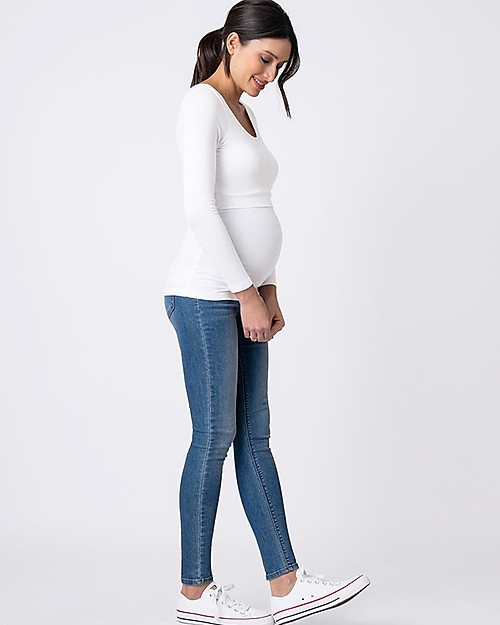 Seraphine Maglia Maniche Lunghe Premaman e Allattamento in Bambù Laina - Pacco da 2 - Bianco/nero Maglie Manica Lunga