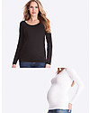 Seraphine Maglia Maniche Lunghe Premaman Julianne - Pacco da 2 - Bianco/nero Maglie Manica Lunga