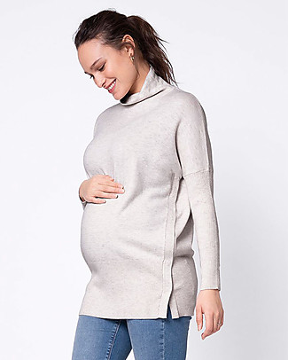 Seraphine Maglione a Collo Alto Premaman e Allattamento Marnie - Grigio - Bottoncini Laterali Maglioni