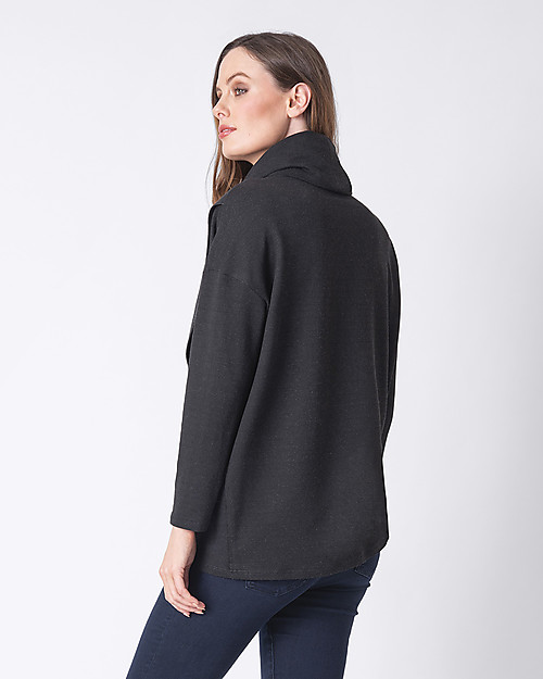 Seraphine Maglione Premaman e Allattamento Incrociato Frontalmente Alice, Nero Maglioni