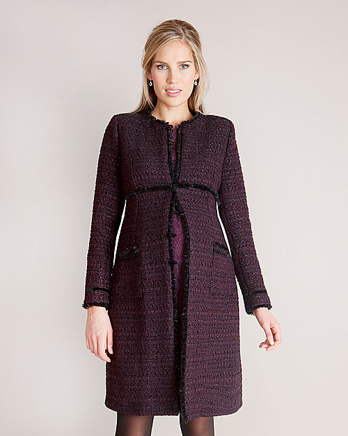 Seraphine Marina - Cappotto Premaman Elegante Bouclé - Bordeaux (Scelto da Kate Middleton) Cappotti
