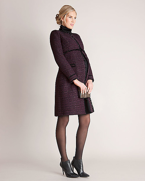 Seraphine Marina - Cappotto Premaman Elegante Bouclé - Bordeaux (Scelto da Kate Middleton) Cappotti