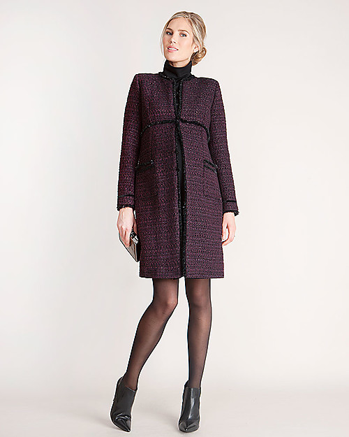 Seraphine Marina - Cappotto Premaman Elegante Bouclé - Bordeaux (Scelto da Kate Middleton) Cappotti