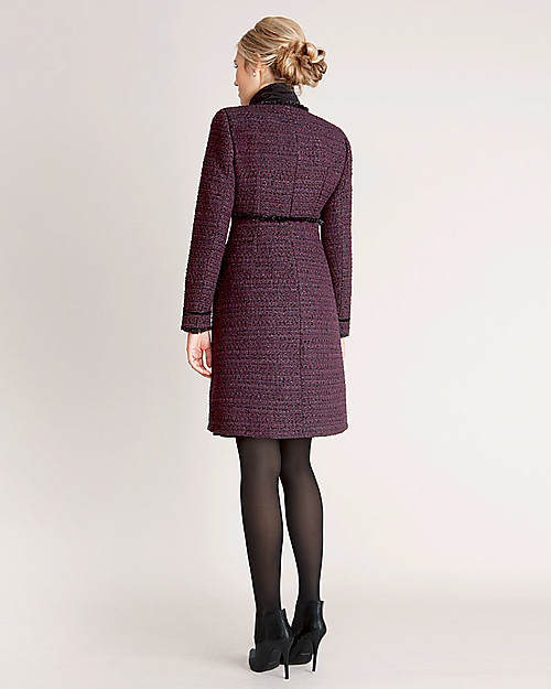 Seraphine Marina - Cappotto Premaman Elegante Bouclé - Bordeaux (Scelto da Kate Middleton) Cappotti
