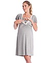 Seraphine Meadow, Camicia da Notte Premaman & Allattamento - Grigio Melange Camicie da Notte