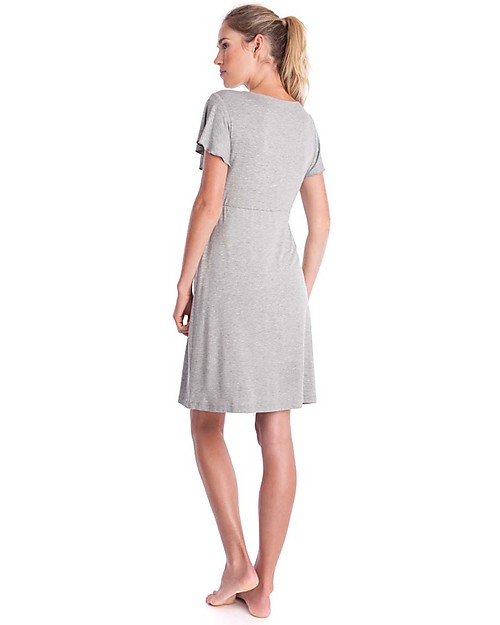 Seraphine Meadow, Camicia da Notte Premaman & Allattamento - Grigio Melange Camicie da Notte