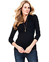 Seraphine Melanie, Top Premaman e Allattamento - Scollo a V Incrociato - Nero T-shirt