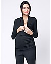 Seraphine Melanie, Top Premaman e Allattamento - Scollo a V Incrociato - Nero T-shirt