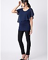 Seraphine Meredith, Top Premaman e Allattamento Elegante con Dettaglio Asimmetrico in Voile - Blu T-shirt