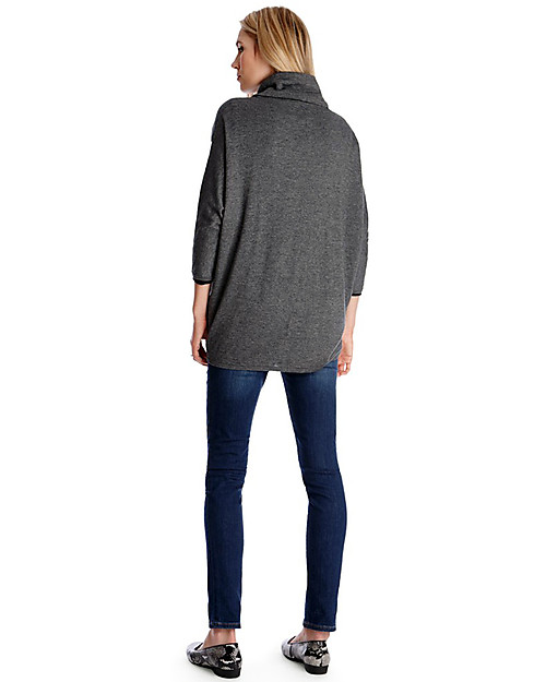 Seraphine Missy, Maglione Premaman e Allattamento Incrociato, Grigio - Fibra di bambù Cardigan