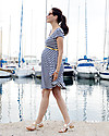Seraphine Nicola, Abito Premaman Stile Navy - Bianco e Blu Vestiti_