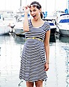 Seraphine Nicola, Abito Premaman Stile Navy - Bianco e Blu Vestiti_