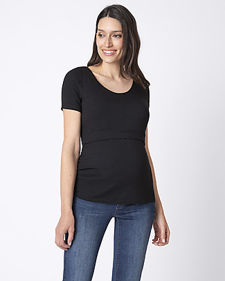 Seraphine Pacco da 2 T-Shirt Premaman e Allattamento in bambù Laina - Nero e Bianco T-shirt