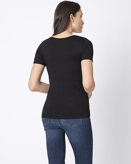 Seraphine Pacco da 2 T-Shirt Premaman e Allattamento in bambù Laina - Nero e Bianco T-shirt