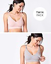 Seraphine Pack Samantha - Set di 2 Reggiseni per Allattamento - Grigio e Rosa - Senza Cuciture! Reggiseni da Allattamento