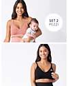 Seraphine Pack Samantha - Set di 2 Reggiseni per Allattamento - Rosa e Nero - Senza Cuciture! Reggiseni da Allattamento