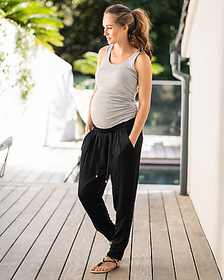 Seraphine Pantaloni Harem Premaman Gladyce - Morbidi e versatili - Nero Pantaloni Lunghi
