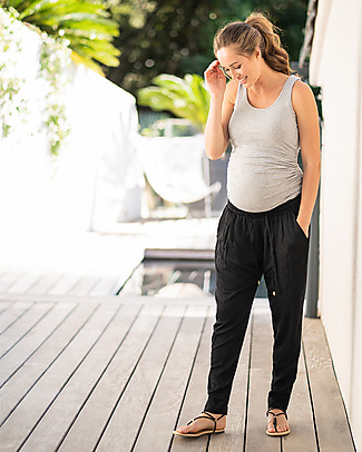 Seraphine Pantaloni Harem Premaman Gladyce - Morbidi e versatili - Nero Pantaloni Lunghi