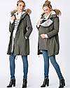 Seraphine Parka Premium Valetta Premaman e Copri Porta Bebè 3 in 1, Kaki - Prima e dopo la gravidanza! Piumini