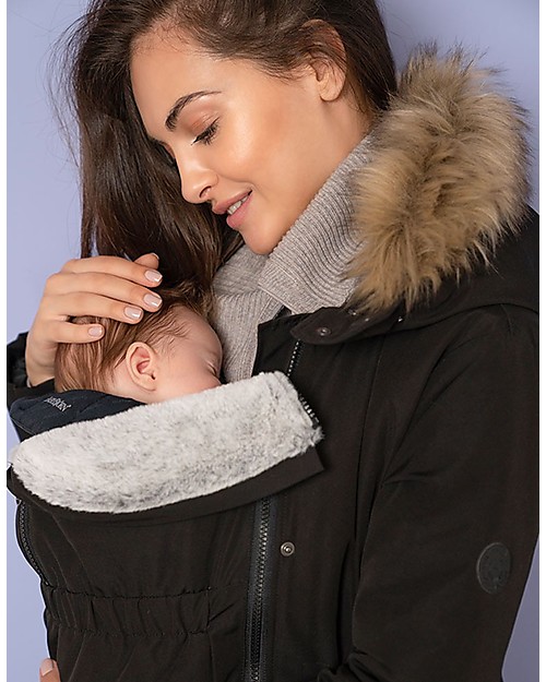 Seraphine Parka Premium Valetta Premaman e Copri Porta Bebè 3 in 1, Nero - Perfetto prima e dopo la gravidanza! Piumini