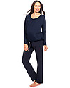 Seraphine Pigiama Premaman e Allattamento Eugenia Navy - Fibra di Bambù - Ultra Morbido Pigiami