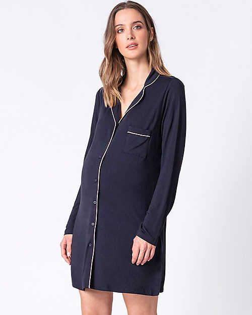 Seraphine Pigiama Premaman Laguna con Camicia e Leggings - Navy - per Gravidanza e Allattamento Vestaglie
