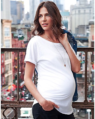 Seraphine Rocco T-Shirt Premaman e Allattamento Bianco - 100% Cotone T-Shirt e Canotte