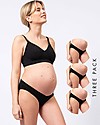 Seraphine Set 3 slip Premaman Sammie - Nero - Viscosa di Bambù - Vita Bassa e Senza Cuciture Slip