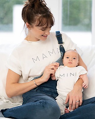 Seraphine Set da 2 T-Shirt Mamma e Bebè Alba - Manica Corta - Avorio - Cotone Organico T-shirt
