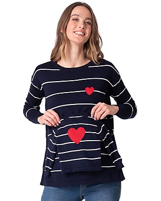 Seraphine Set Maglia Premaman e Allattamento + Maglia Bebè Lennan - Righe - 100% Cotone Maglie Manica Lunga
