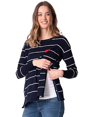 Seraphine Set Maglia Premaman e Allattamento + Maglia Bebè Lennan - Righe - 100% Cotone Maglie Manica Lunga