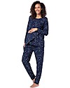 Seraphine Set Pigiama Premaman e Allattamento + Pigiama Bebè Aurora - Stelle Navy - Cotone Pigiami