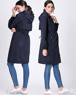 Seraphine Skylar, Impermeabile Premaman e Copri Porta Bebè 3 in 1, Navy - Perfetto prima e dopo la gravidanza Cappotti