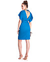 Seraphine Sylvana, Abito Elegante Premaman con Nodo e Maniche Corte - Celeste Vestiti_