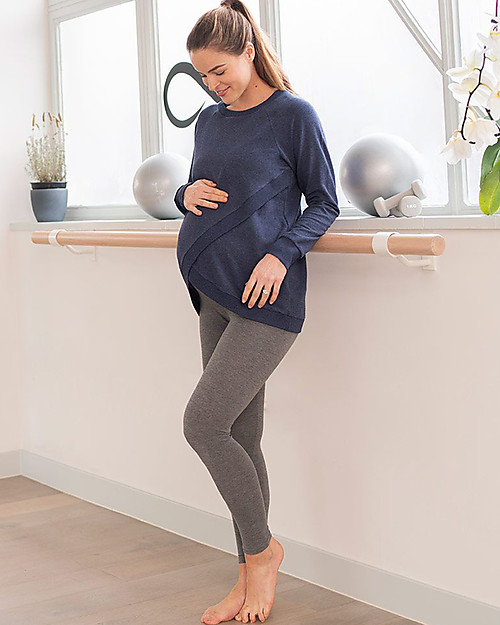 Seraphine Tammy Leggings Premaman Sopra la Pancia - Bambù Senza Cuciture - Grigio Leggings