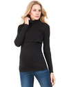 Seraphine Top Dolcevita Premaman e Allattamento in Bambù Rosie Nero (Fibra naturale e apertura da allattamento) T-shirt