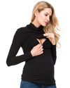 Seraphine Top Dolcevita Premaman e Allattamento in Bambù Rosie Nero (Fibra naturale e apertura da allattamento) T-shirt