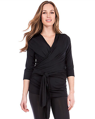 Seraphine Top Premaman e Portabèbè Pelle a Pelle con Maniche 3/4 Winifrid - Nero Maglie Manica Lunga