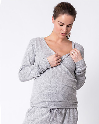 Seraphine Tuta Premaman Olympia - Grigio Chiaro Melange Pantaloni Lunghi