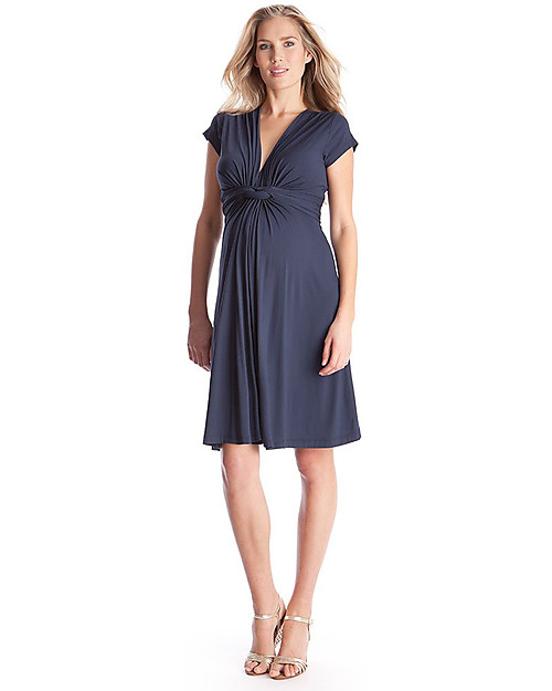 Seraphine Vestito Premaman e Allattamento con Nodo  Jolene - Blu Navy Vestiti_