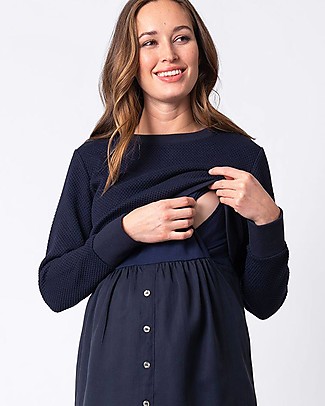 Seraphine Vestito Premaman e Allattamento Tulia - Navy - Maglia e Gonna Separabili Vestiti_