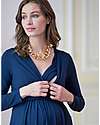Seraphine Vestito Premaman Incrociato Emilee Scollo a V - Navy - Viscosa Vestiti_