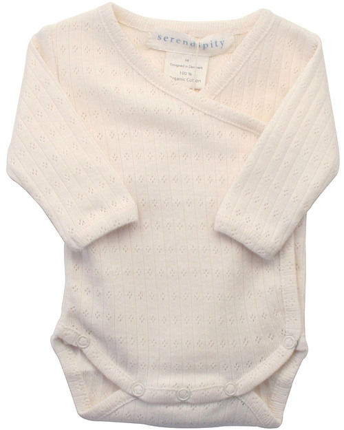 Serendipity Organics Body Neonato e Prematuri Pointelle Écru - Cotone Bio Body Manica Lunga