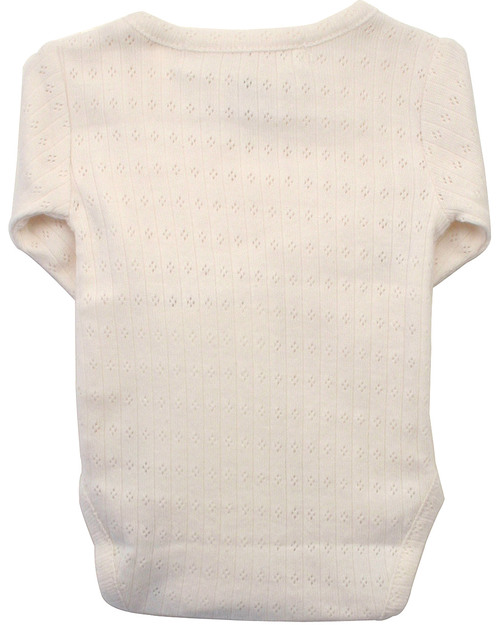 Serendipity Organics Body Neonato e Prematuri Pointelle Écru - Cotone Bio Body Manica Lunga