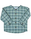 Serendipity Organics Camicia Cotone Spazzolato - Verde Acqua/Blu - 100% Cotone Bio Maglie Manica Lunga
