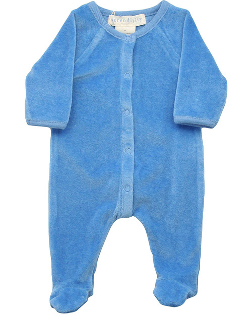 Serendipity Organics Tutina Neonati e Prematuri Ciniglia Blu - Cotone Bio Tutine Lunghe