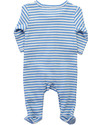 Serendipity Organics Tutina Neonati e Prematuri Righe Blu/Écru - Cotone Bio Tutine Lunghe
