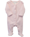 Serendipity Organics Tutina Neonati e Prematuri Righe Rosa/Écru - Cotone Bio Tutine Lunghe