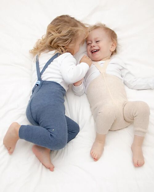 Silly Silas Calzamaglia con Bretelle senza Piedi - Cream Blend - 100% Cotone Bio Certificato GOTS Calze